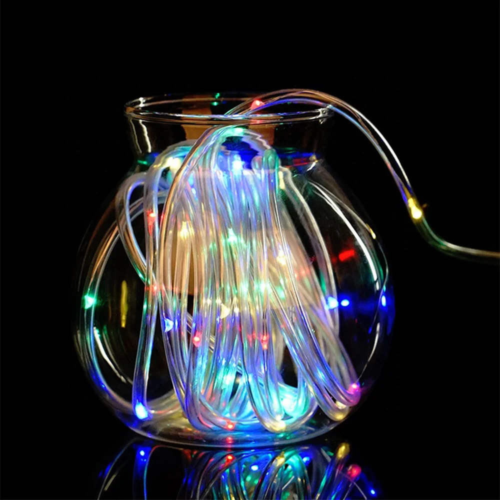 

100 LEDs Battery Powered Rope Tube String Lights Outdoor Waterproof Fairy Lights Garden Garland for Christmas Yard Decoration