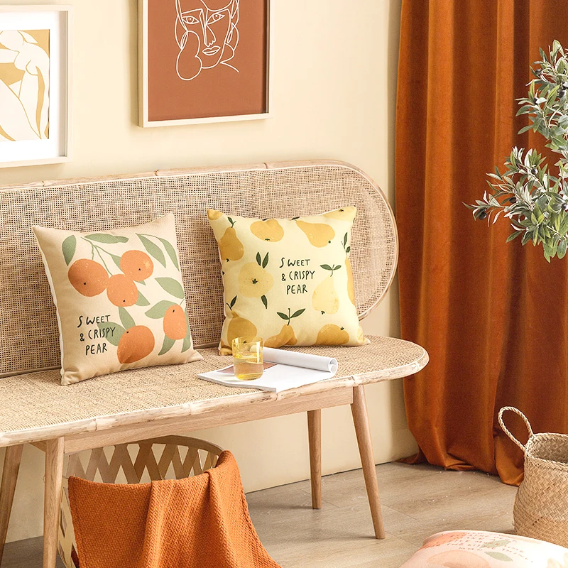 Скандинавская Подушка с фруктами чехол для надписью наволочка грушами подушка