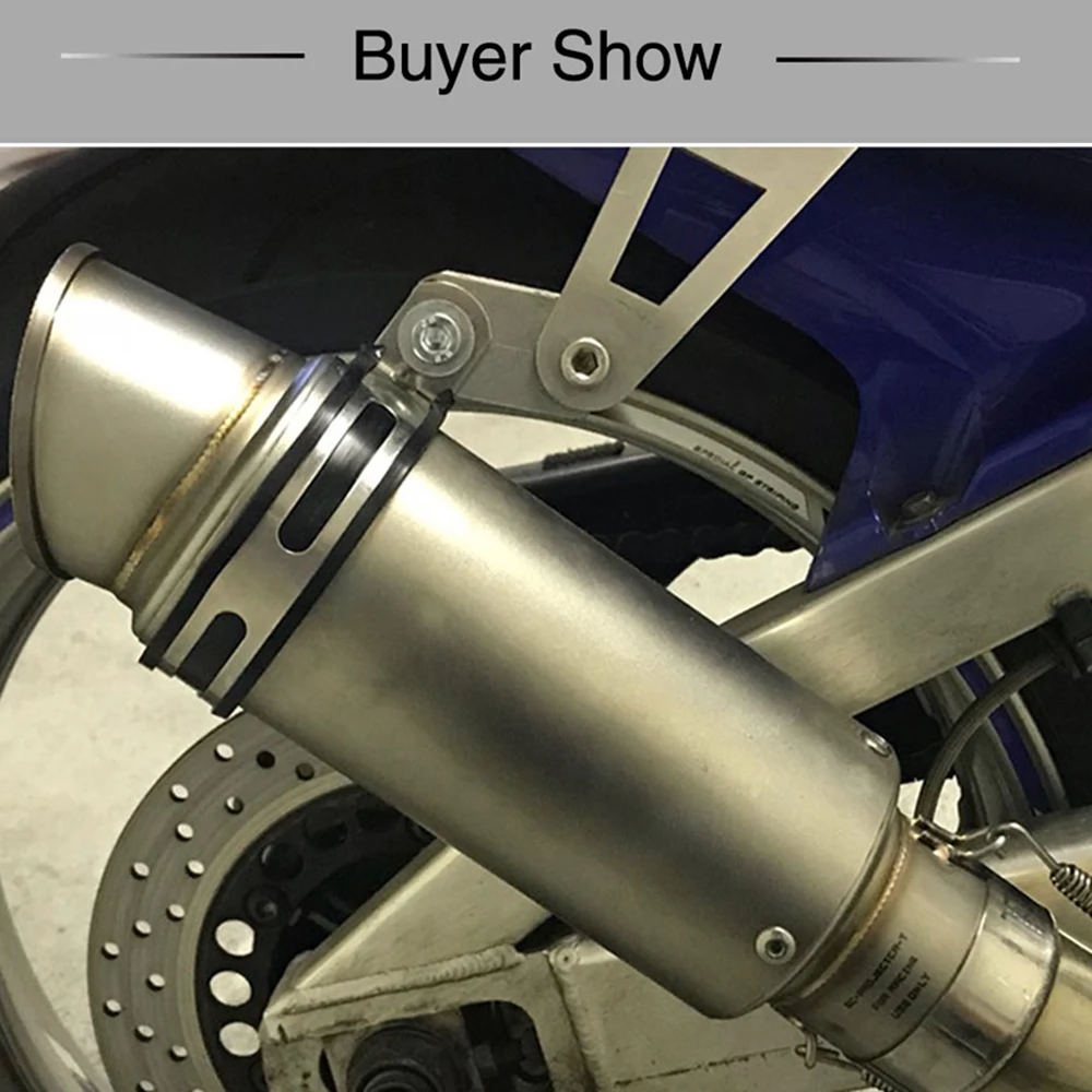 

ALconstar-Racing Motorcycle Universal Exhaust Muffler Link Pipe Middle Pipe With SC Exhaust For Yamaha YZF R25 R30 R3