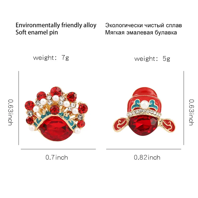 

Chinese Style Hat Brooches Creative Ruby Opera Hat Enamel Lapel Pin Badge Bag Clothes Antique Jewelry Gift for Friends Wholesale