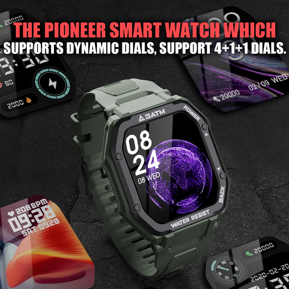 Водонепроницаемые спортивные Смарт-часы LOKMAT для мужчин и женщин с экраном 1 70