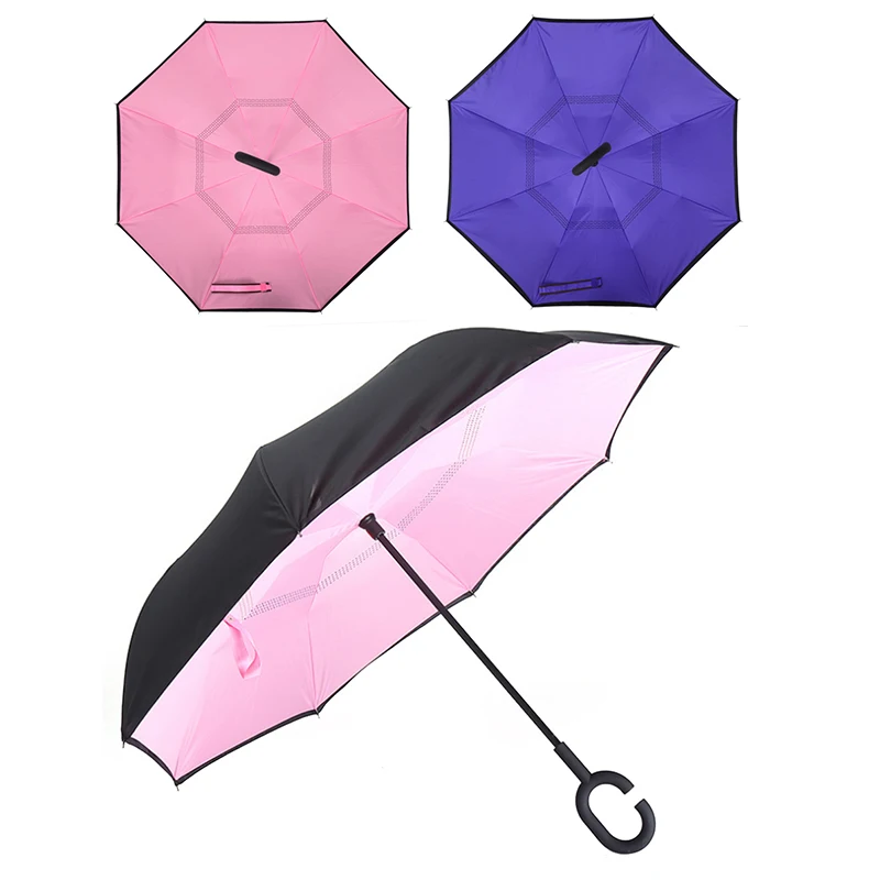 Ветрозащитные двухслойные перевернутые Зонты защита от обратного складывания