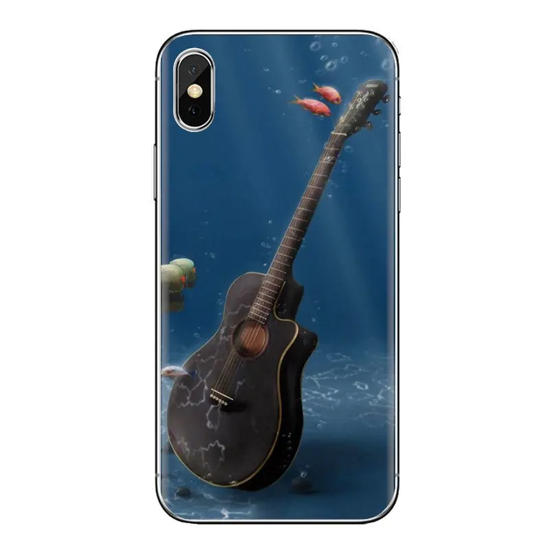Для htc U11 один M7 M8 A9 M9 M10 E9 Desire 630 530 626 628 816 820 Motorola G G2 G3 воды и гитара с принтом огня