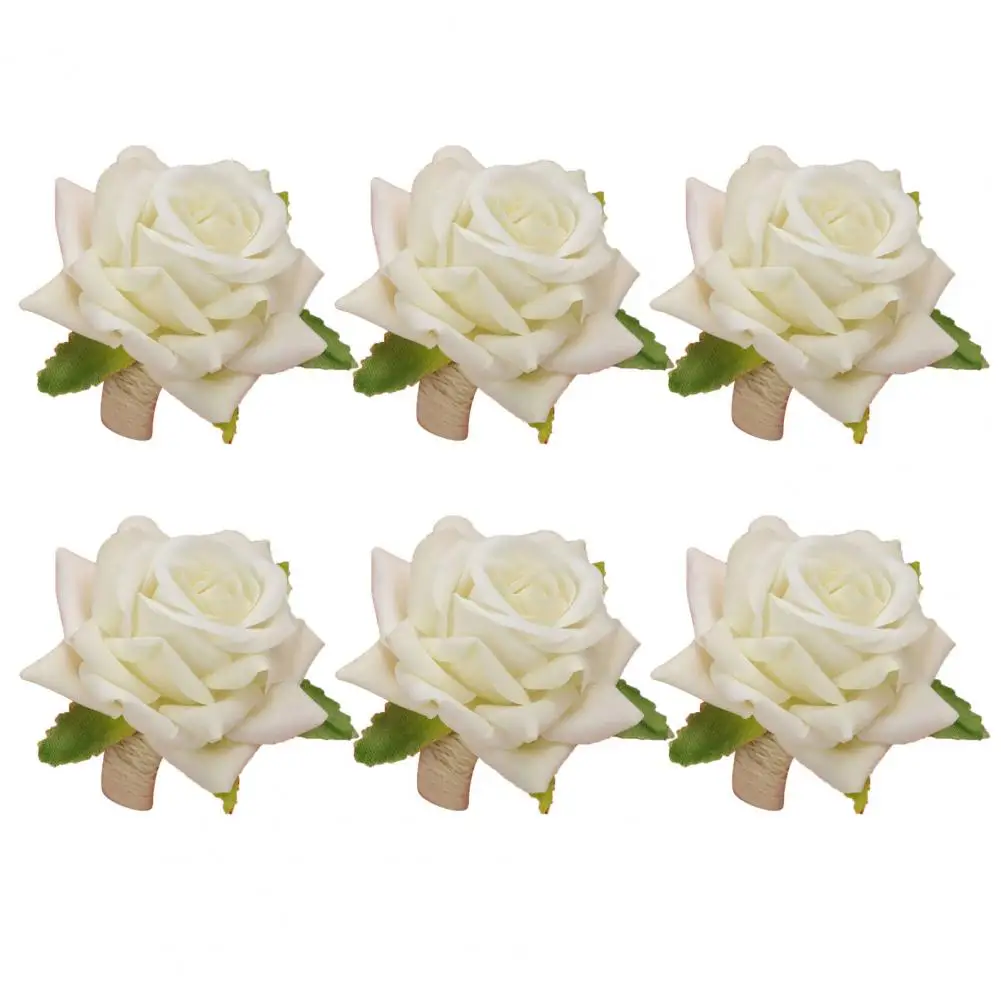

6Pcs Napkin Rings Romantic Eye-catching Fabric Formal Occasions Serviette Buckles for Wedding