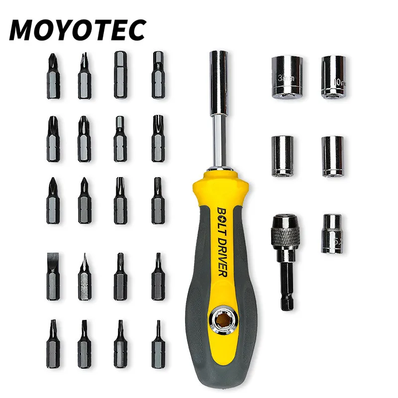 MOYOTEC 28 In 1 Multifunctional Screwdriver Tools Household Hand Tools Set Combination Tools Slotted Phillips Allen Torx
