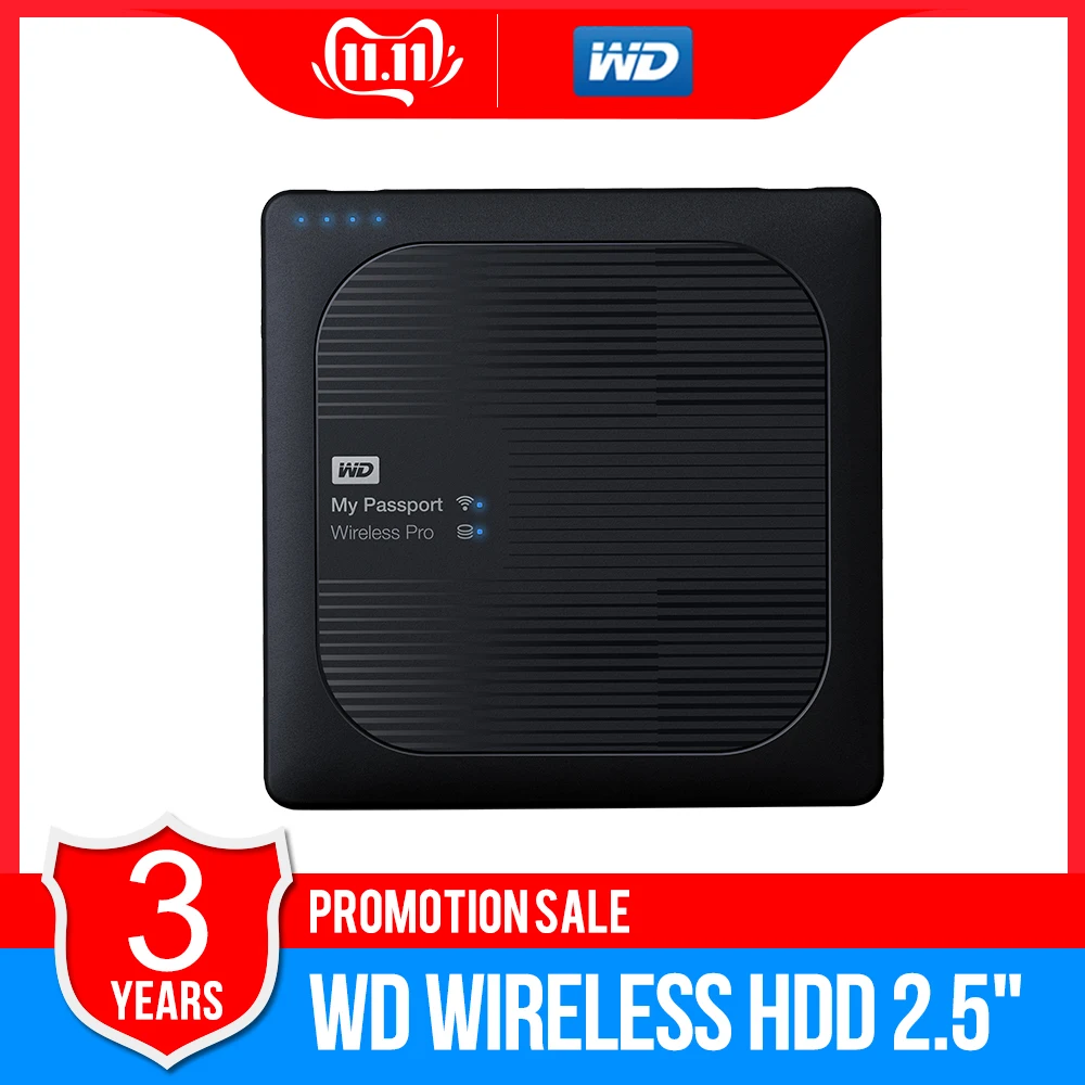 Жесткий диск Western Digital WD 2 ТБ 3 ТБ 4 ТБ свой паспорт Беспроводной Pro Портативный внешний жесткий диск-Wi-Fi USB 3,0-батарея(до 10 часов