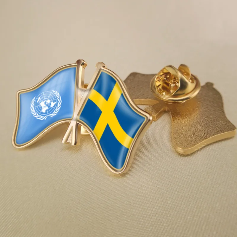 Соединенные Штаты и Швеция перекрестные двойные фотообои брошь|Броши| |