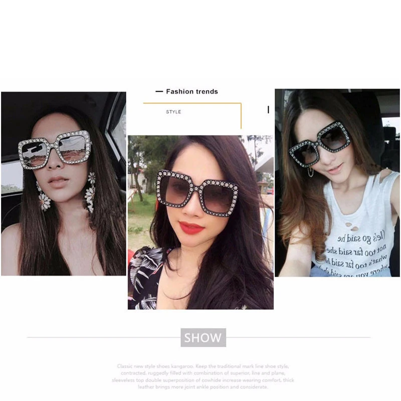 Солнечные очки RBRARE в большой оправе с защитой от бриллиантов женские Квадратные