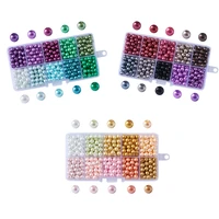 about 500pcsbox pandahall 6mm round glass pearl beads dyed mixed colors hole1mm supplies for jewelry bracelet diy making
