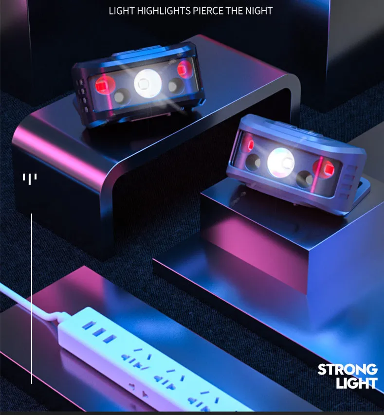 Мощный яркий светодиодный налобный фонарь 8000 лм аккумуляторный с USB