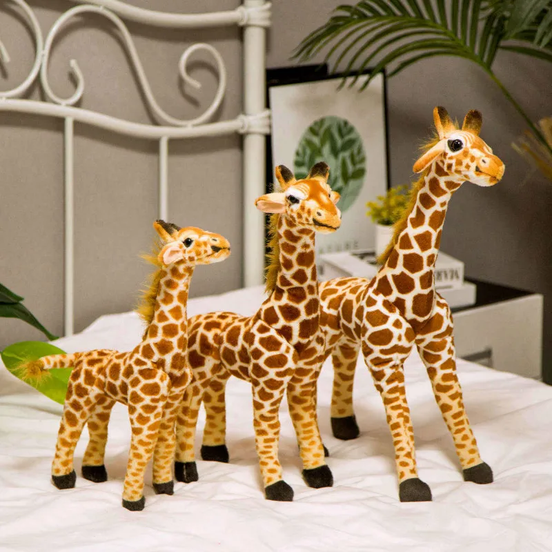 Реалистичный Жираф игрушки мягкие животные мягкая ткань уютные плюшевые стоячие