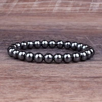 fashion 6810mm nature energy hematite protect health bracelets for women magnetic hematite beads bracelets men balance jewelry