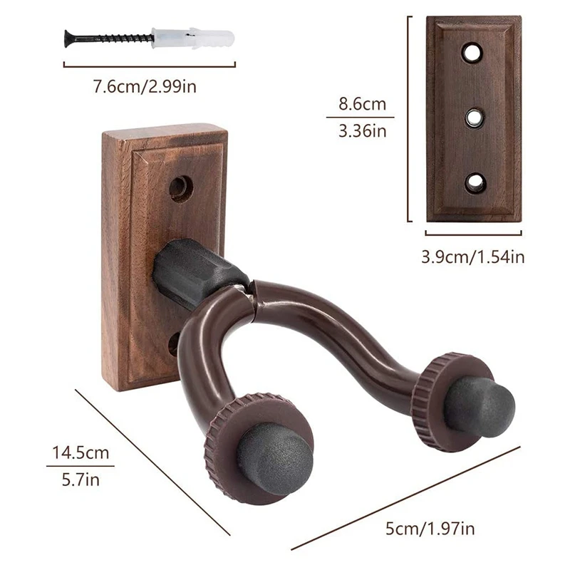 

2 Pack Guitar Wall Mount Hanger, Guitar Hangers Wall Mounts Holder Stand for Acoustic Electric Guitar Bass Ukulele