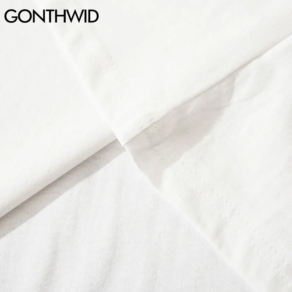 

GONTHWID T-Shirt Hip Hop Necklace Print Tee Shirts Streetwear Casual Fashion Harajuku Loose Streetwear Summer Mens Tshirts Tops
