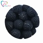 10 шт. черный цвет аксессуары 16-20 мм вязание крючком деревянные круглые бусины DIY Уход ювелирные изделия органические Прорезыватель для зубов вязание крючком бусины