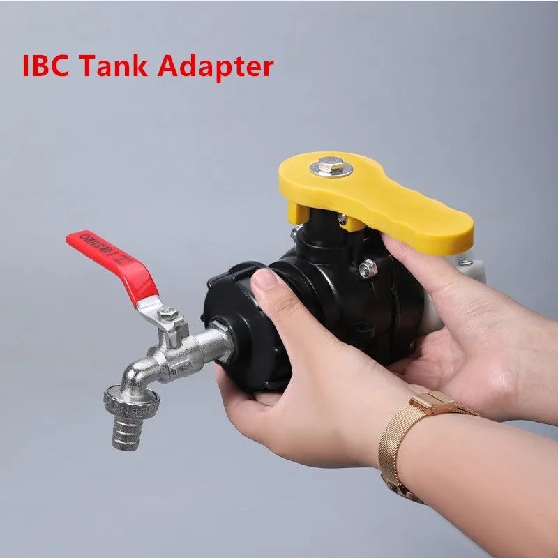

High quality IBC Tank Adapter S60X6 To Iron Brass Tap 1/2" 3/4" Replacement Valve Garden Water Connectors Ttank