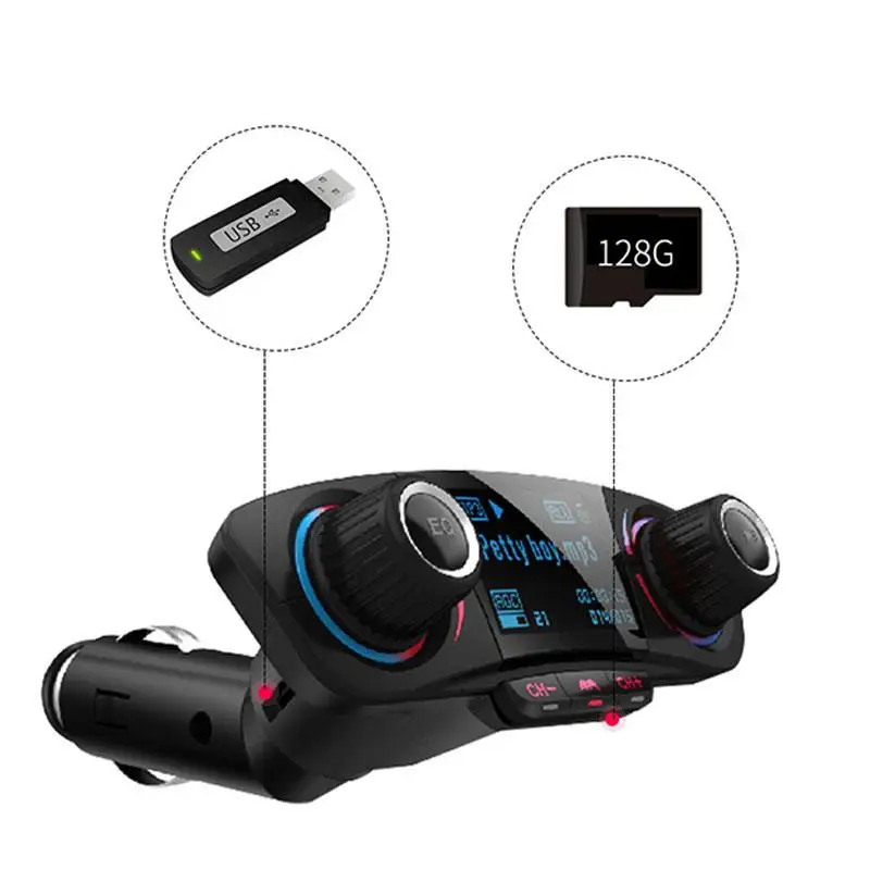 Автомобильный аудио mp3 плеер Bluetooth 4 0 Handsfree Car Kit FM передатчик светодиодный Aux