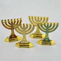 israel judaism metal candlestick ornament wheat ear metal golden lampstands jerusalem menorah jewish menorahs home decor