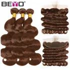 Пряди светло-коричневых волос с фронтальной волной, коричневые пряди с застежкой, пряди перуанских волос, пряди человеческих волос с фронтальной Реми