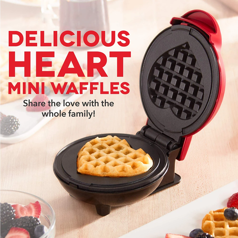 

Mini electric Waffles Maker Bubble Egg Cake Breakfast Heart Shaped Love Waffle Maker 110V 220V