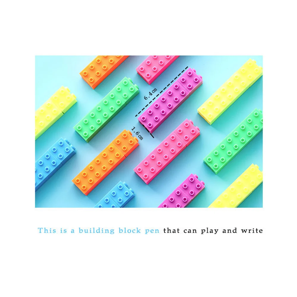 6 шт Мини строительный блок резервного копирования ручка Цвет маркер фломастер