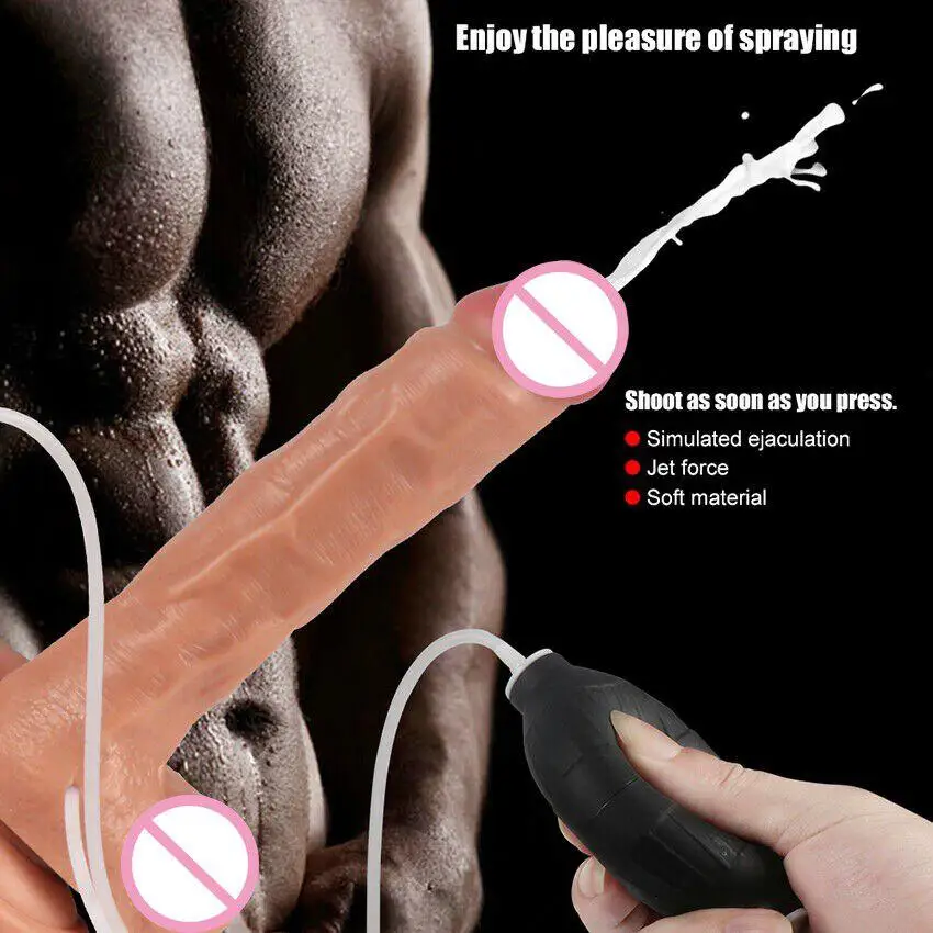 Реалистичный фаллоимитатор большой брызговик гибкий с присоской интимные