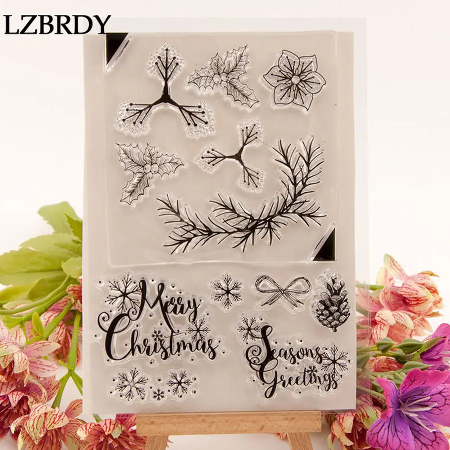 Рождественские благословение слова буквы снег цветок ветки лук прозрачные