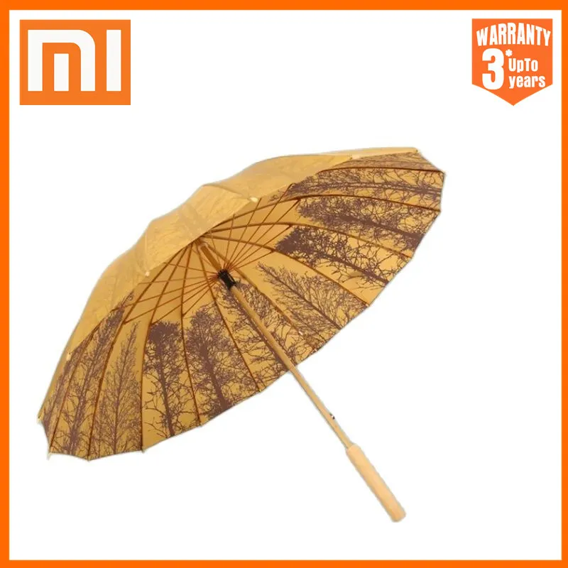 

Зонт Xiaomi с прямой ручкой из массива дерева, компактные ветрозащитные зонтики с длинной ручкой для мужчин и женщин, в деловом стиле