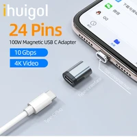 ihuigol 24 pin type c magnetic adapter 100w usb c 3 1 converter 5a pd quick charge 10gbps data 4k video for macbook pro samsung
