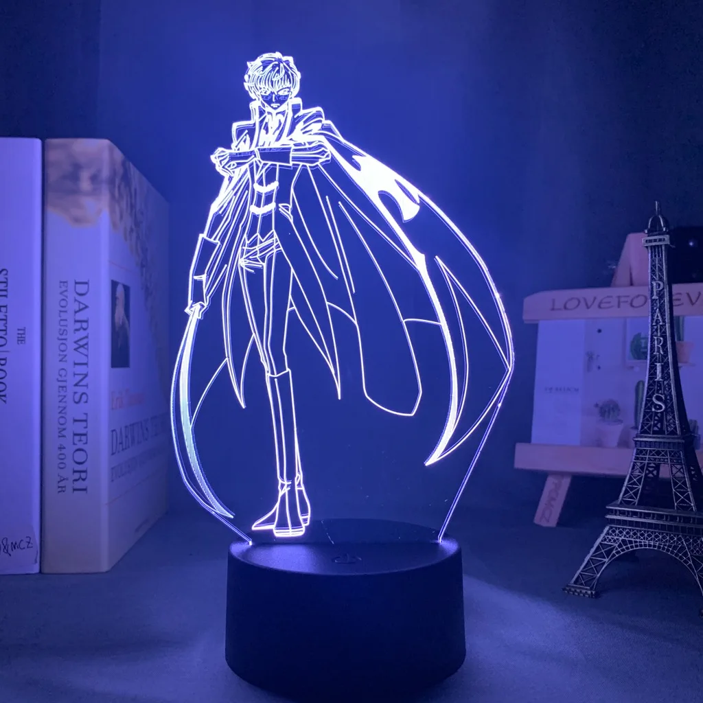 

Светодиодный ночсветильник с кодом Geass Suzaku Kururugi, 3d лампа в стиле аниме для комнаты, декор, светильник для детей, подарок на день рождения, лам...