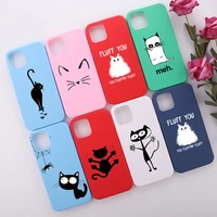 soft tpu colorful cartoons cute black cat phone case for iphone 11 12 13 pro max mini xs xr x 7 8p shockproof candy cover funda