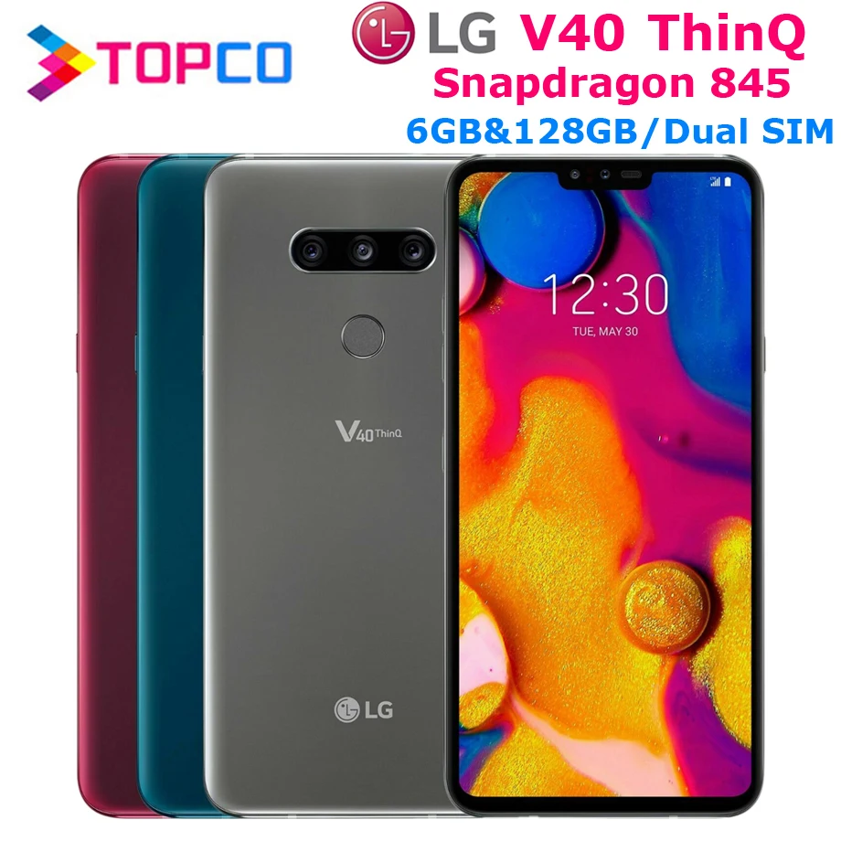 Оригинальный разблокированный телефон LG V40 ThinQ V405EBW LTE NFC на базе Android две SIM карты