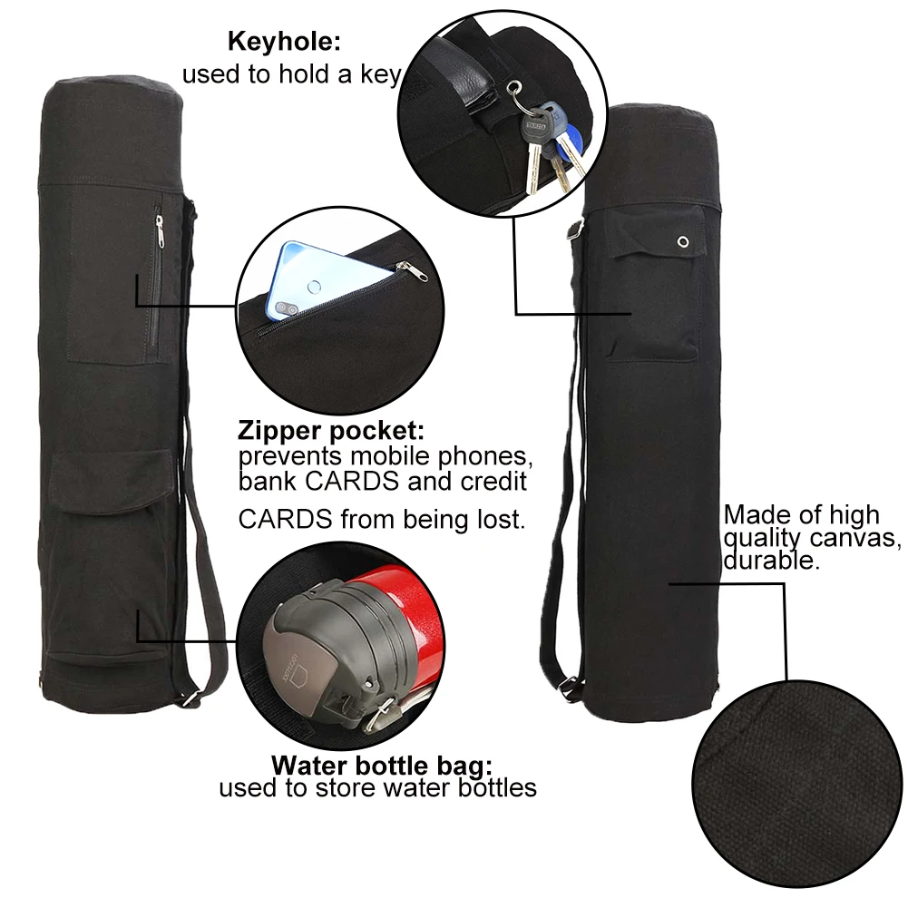 

Waterproof Canvas Yoga Bag Multifunction Pocket Yoga Mat Bag Dance Mat Package Sports Knapsack Fitness Backpack Mat Case