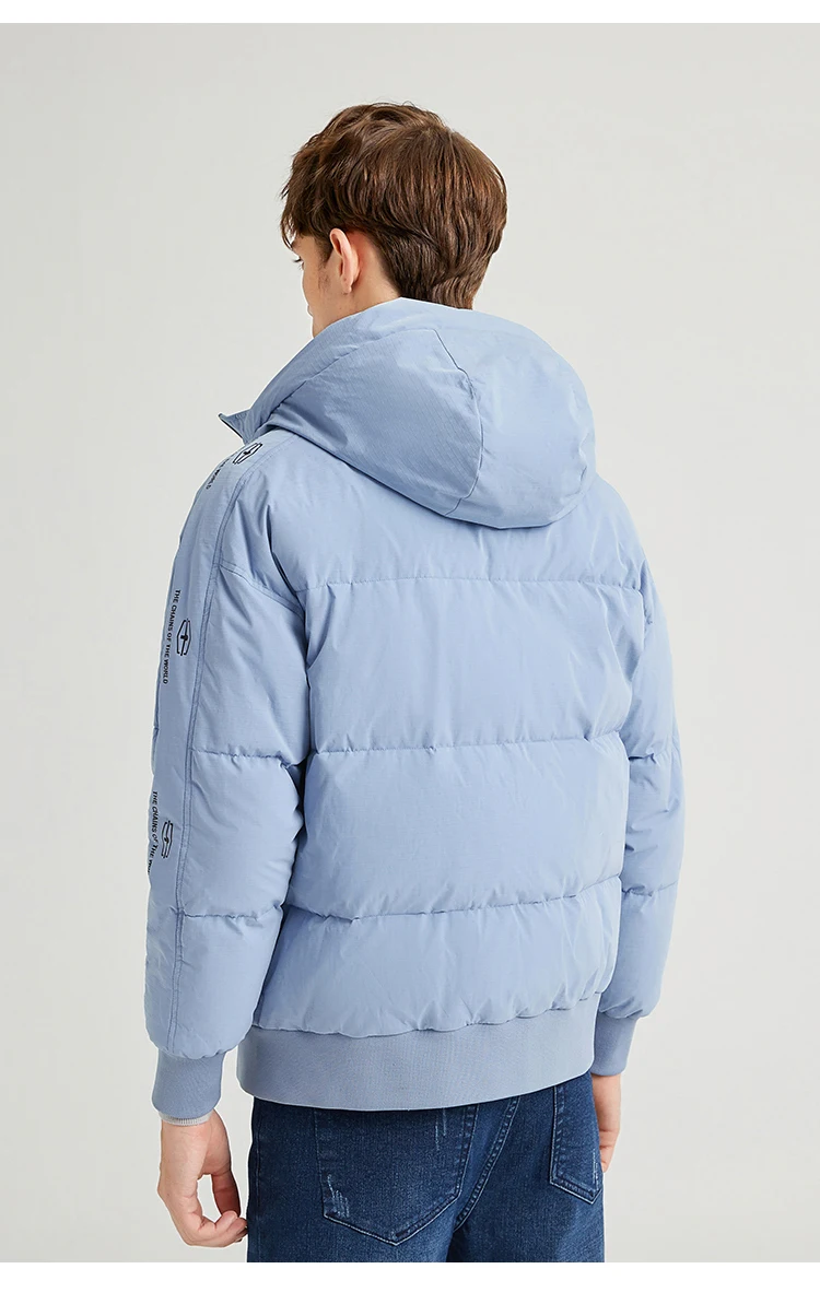 Pioneer Camp Fashion Men Winter Duck Down Jacket Solid Warm Simple Waterproof Zipper Pocket High Quality Jackets Men AYR903431