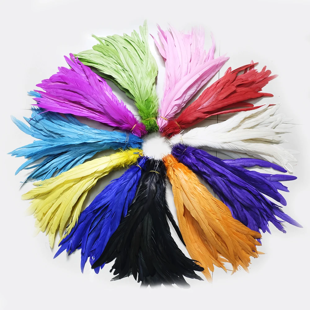 

Натуральное перо петуха 35-40 см 12-14 дюймов Декоративные Куриные перья Разноцветные перья для свадебных представлений