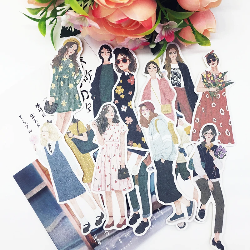 15 шт./лот романтический французский девушка наклейка Diy альбом оформленный