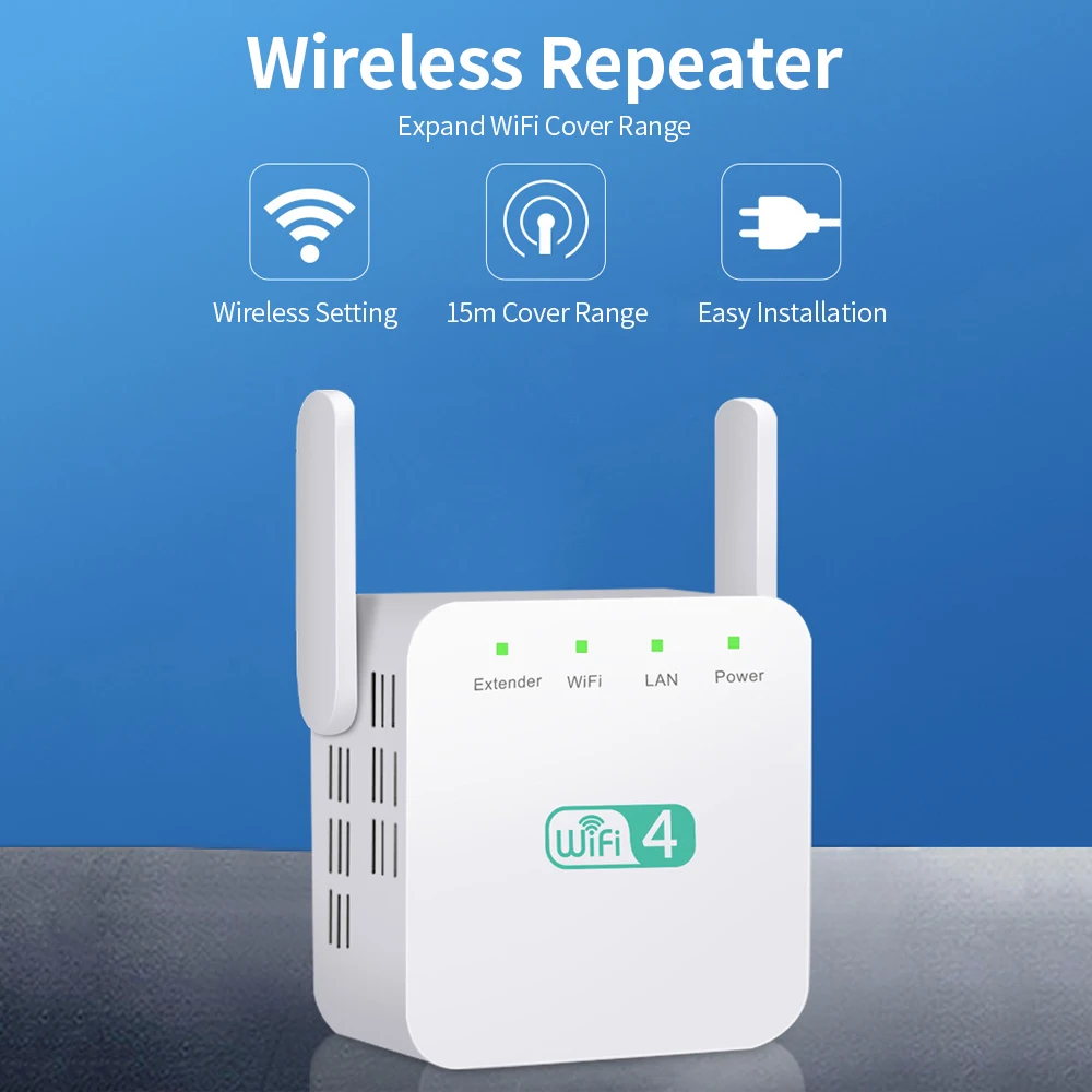 WiFi Range Extender усилитель сигнала 300 Мбит/с Беспроводной ретранслятор с двойной