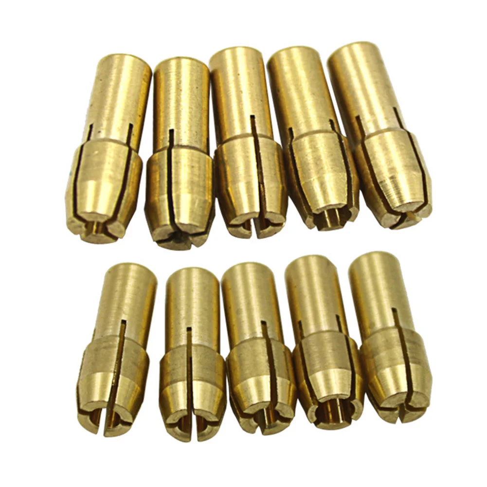 

11pcs Drill Collet Set Rotary Tool Copper Durable Electric Grinder Chuck 0.5-3.2mm With Screw Cap Mini Nut