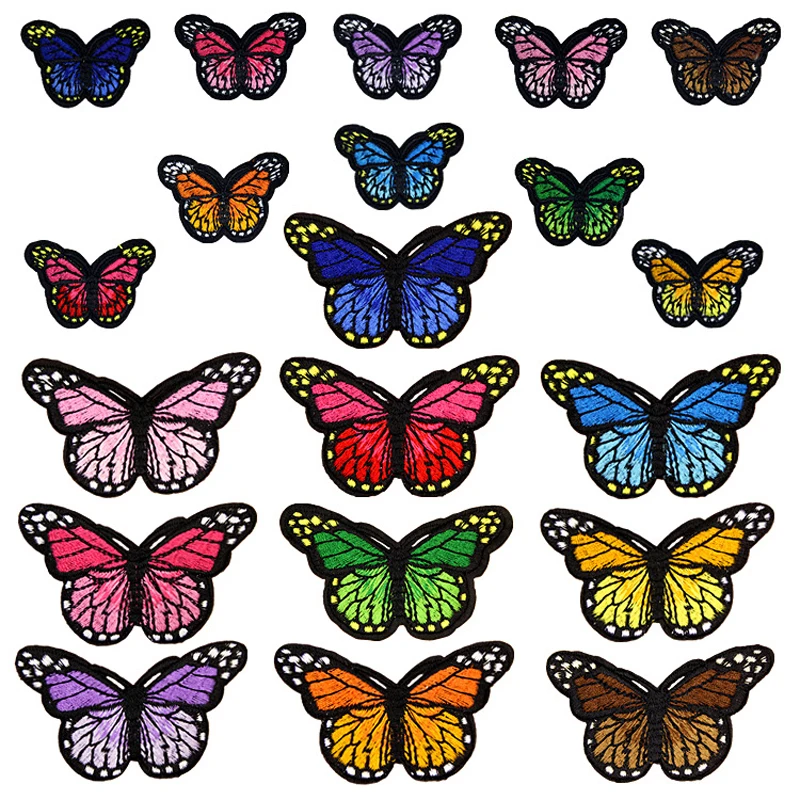 Маленькая Вышитая мини нашивка сделай сам с бабочкой пришивная