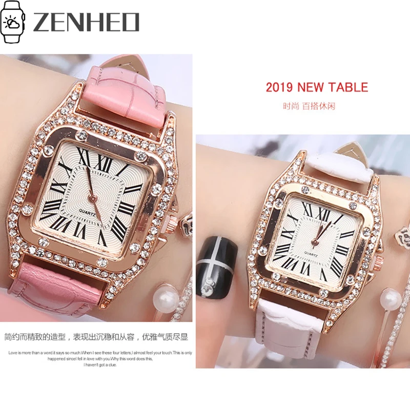 Женские часы простые изящные квадратные роскошные модные женские с ромбовидными