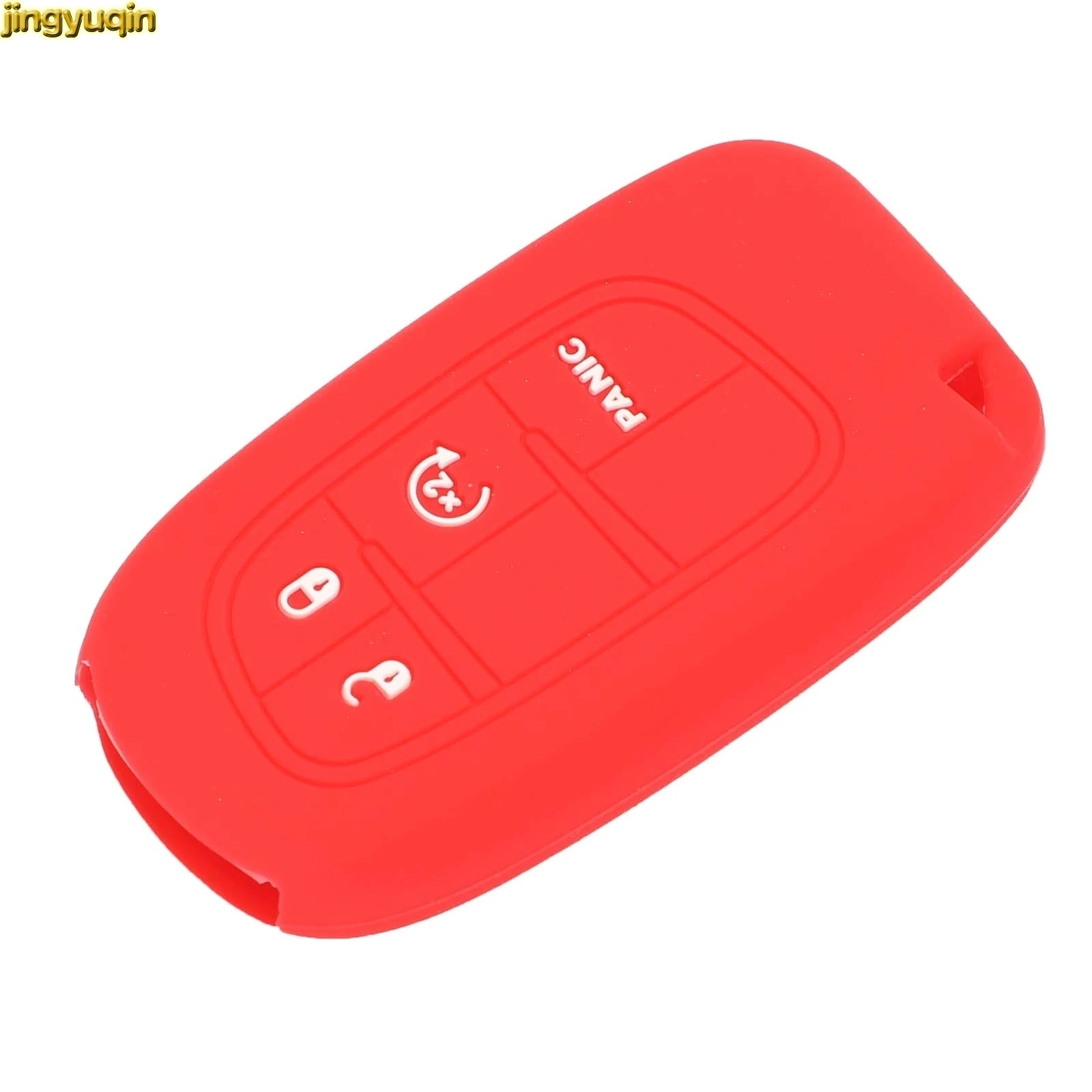 

Jingyuqin 4 BTN Remote Car Key Silicone Case For Jeep Grand Cherokee Renegade Compass Dodge Charger Challenger Chrysler Fiat