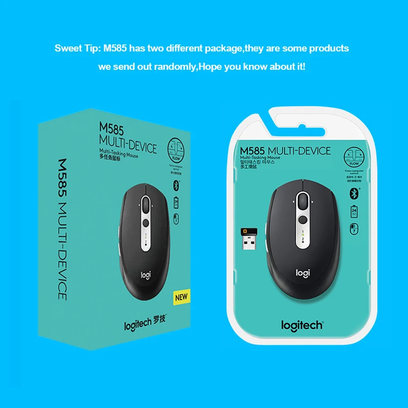 Беспроводная многоцелевая мышь Logitech M585 сверхточная изогнутая для прокрутки Windows