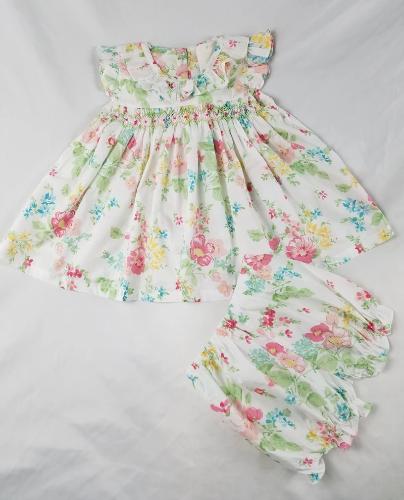 2021 Осень Лето одежда для малышей из хлопка девочек платье принцессы с оборками и