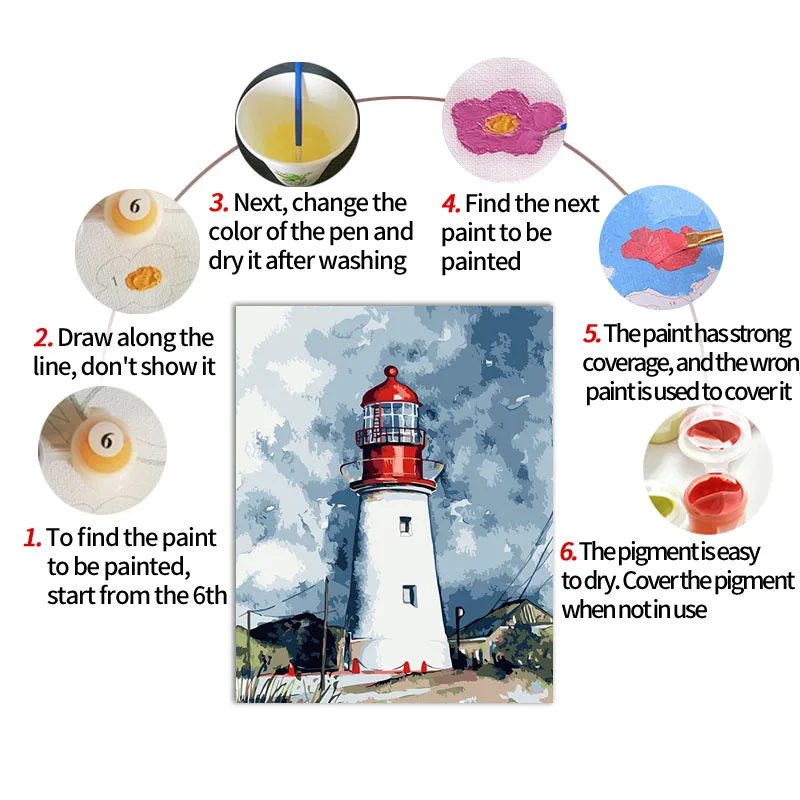 

Adults paint romantic town street scenes by numbers hand-painted DIY oil paintings color by numbers home decoration murals