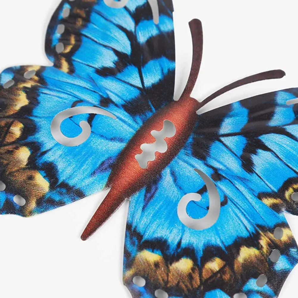 4pcs Metal Butterfly Wall Decoration Hanging Sculpture Artwork Garden Miniaturas Animal Outdoor Statues for Yard | Дом и сад