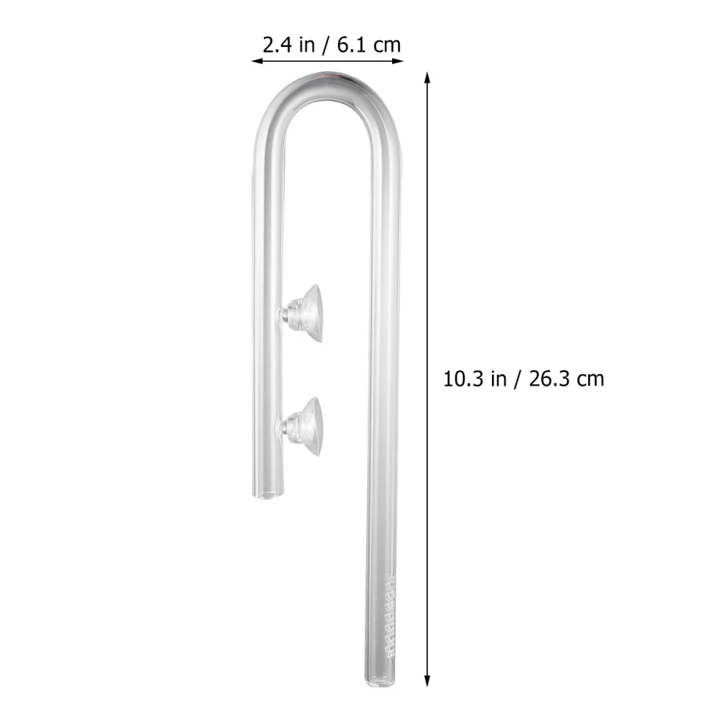 

2pcs Fish Tank Glass Water Pipe Aquarium Inlet Outlet Pipe Practical Glass Water Pipe (1pcs 12mm U Shaped Inlet Pipe, 1pcs 12mm