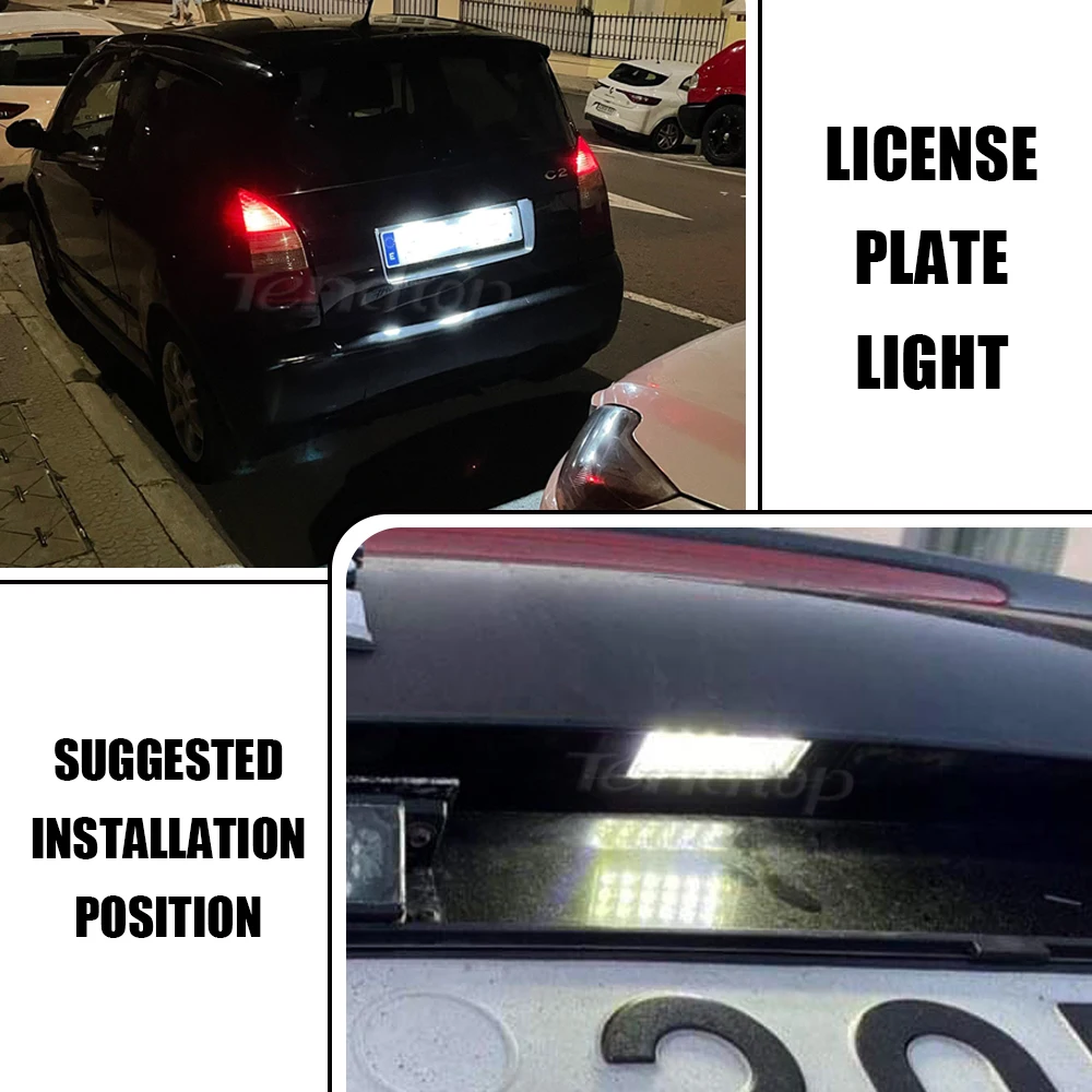 Canbus светильник номерного знака 6000K подсветка для Citroen C2 C3 C5 C6 C8 Peugeot 106 1007 207 307 406 407 607