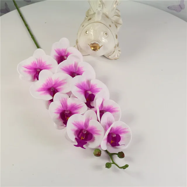 5 flowers 4 leaves 1 компл. Высокого качества орхидеи чувство руки цветок стол Цветочная композиция без вазы - Цвет: 5 flowers 4 leaves