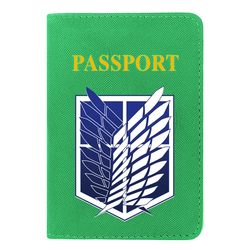 

Классический Модный чехол для паспорта с принтом «атака на Титанов», мужской и женский тонкий дорожный держатель для ID-карт, кошелек, Обложк...