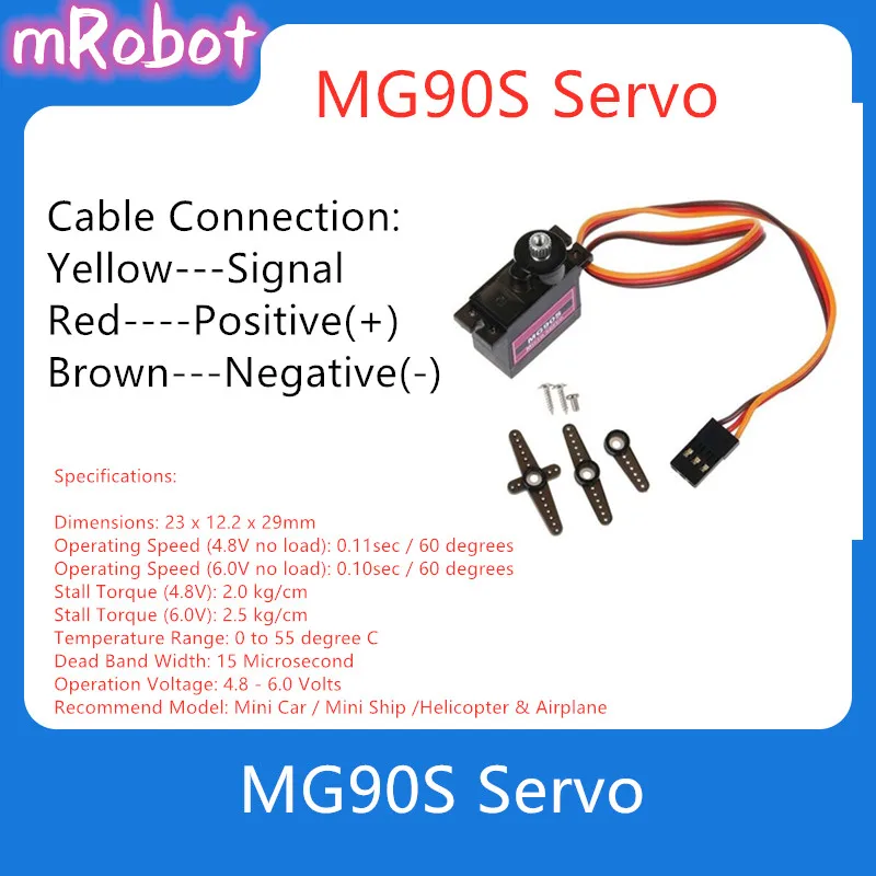 4 шт. цифровые микросервоприводы MG90S 9g с металлической шестерней для робота Arm 450